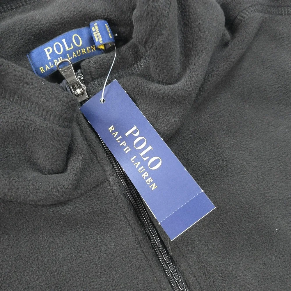 Polo‎ Ralph Lauren Jacket Mens XL Black Fleece 1/4 Zip Fair Isle Nordic NEW